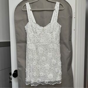 Show Me Your MuMu White Beaded Mini Dress